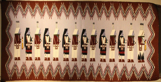 22" x 43" Yeibichai-Weaving-Navajo Weaving-Sorrel Sky Gallery