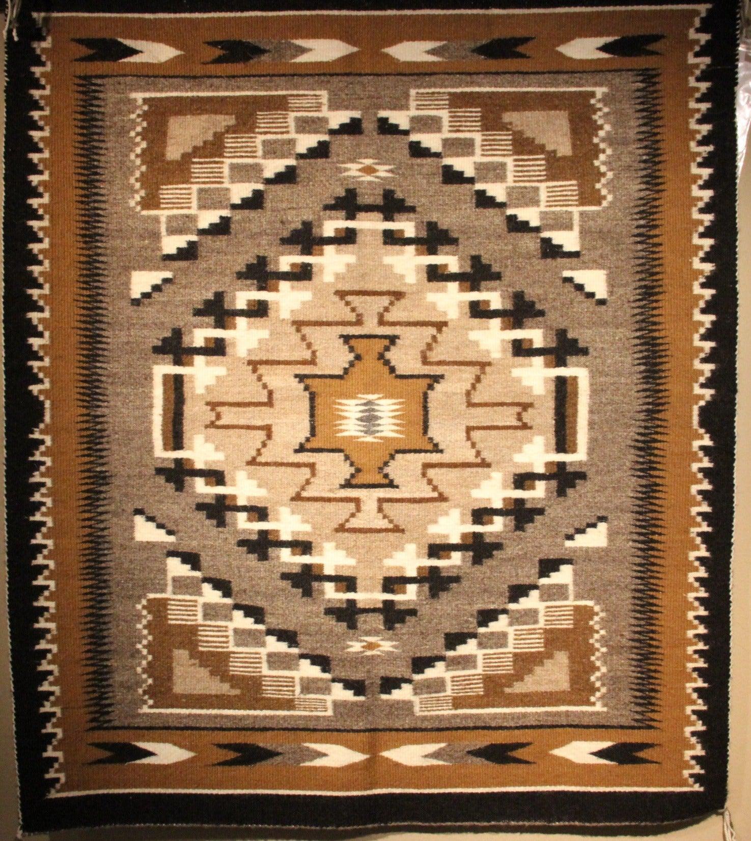 27" x 30" Burnham Weaving Hand Spun Wool-Weaving-Navajo Weaving-Sorrel Sky Gallery