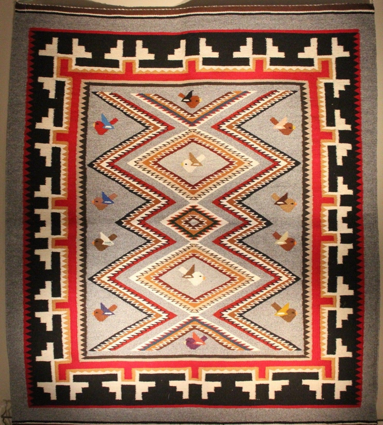 40" x 46" Teec Nos Pos-Weaving-Navajo Weaving-Sorrel Sky Gallery