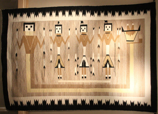 49" x 74" Yei ~ Hand Spun-Weaving-Navajo Weaving-Sorrel Sky Gallery