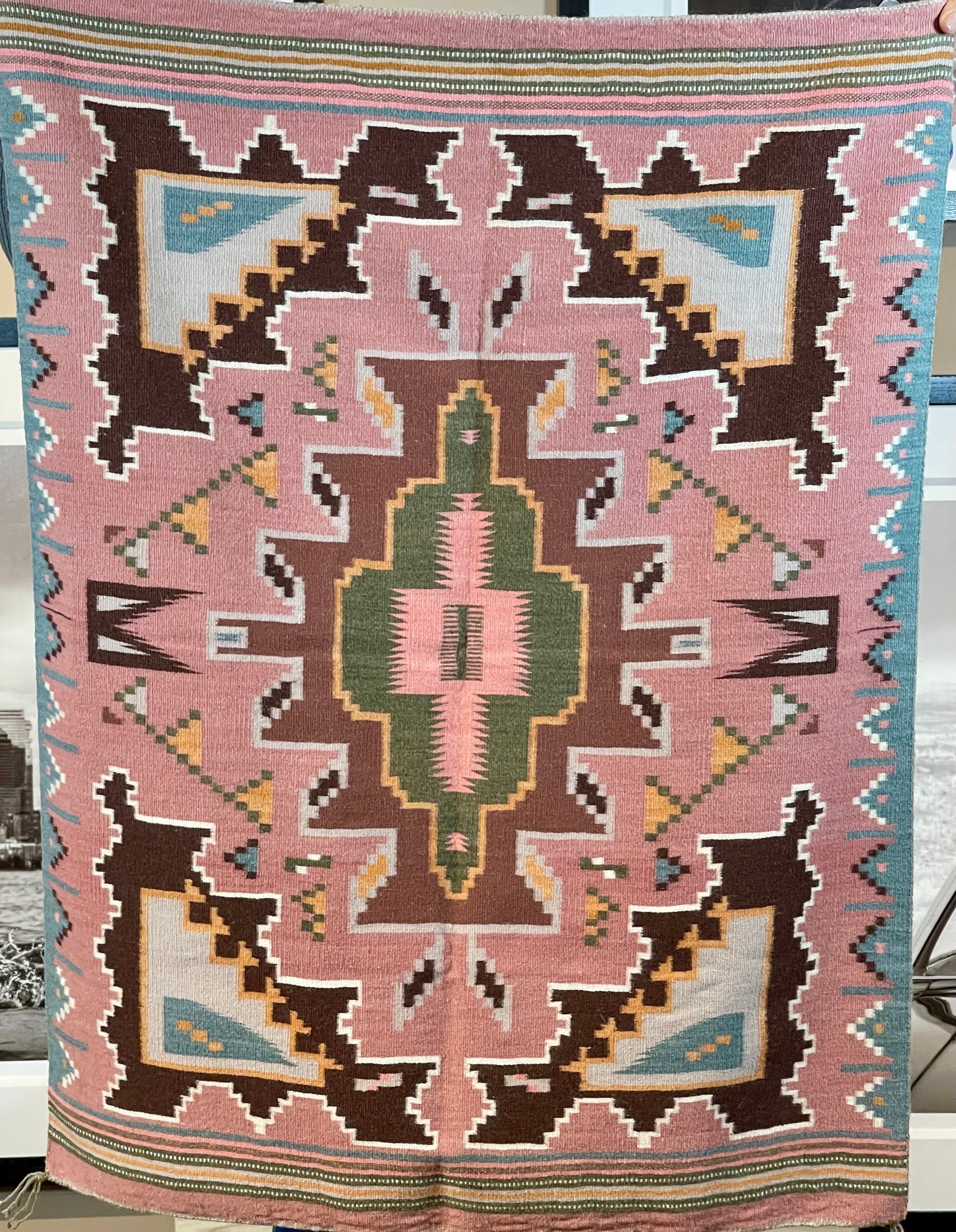 Burntwater Weaving by Elizabeth Roanhorse c1970s-Weaving-Navajo Weaving-Sorrel Sky Gallery