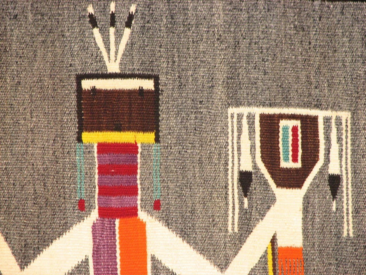 Navajo Weaving, 1940's Yei-Weaving-Navajo Weaving-Sorrel Sky Gallery