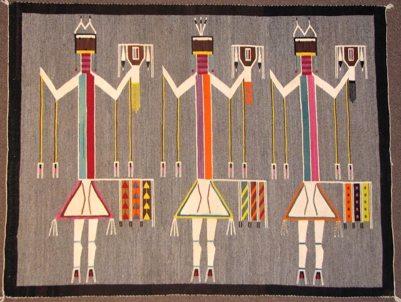 Navajo Weaving, 1940's Yei-Weaving-Navajo Weaving-Sorrel Sky Gallery