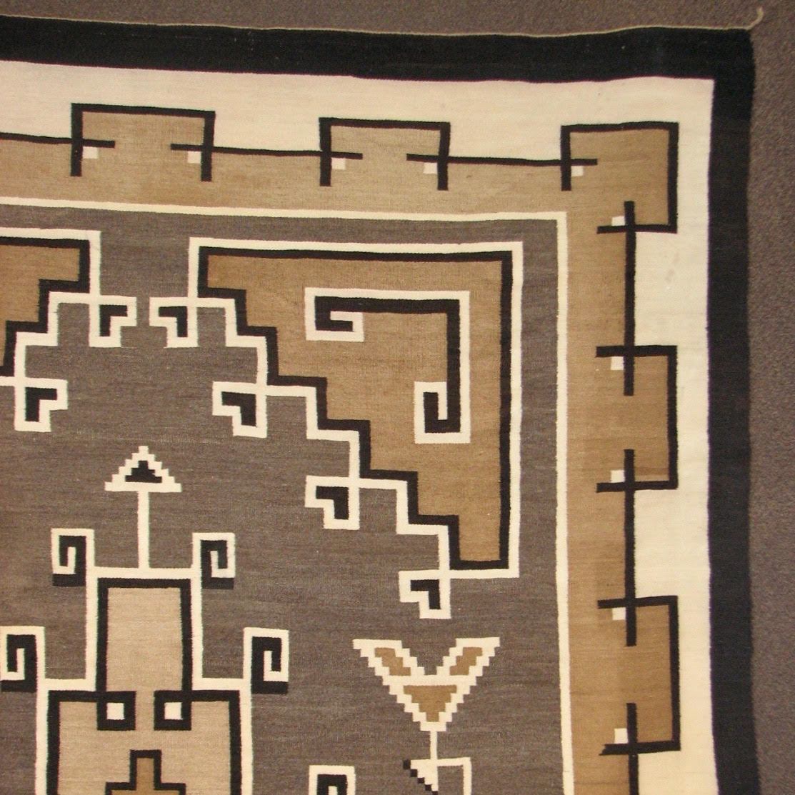 Navajo Weaving - 1960's Two Grey Hills by Louise Spencer-Weaving-Navajo Weaving-Sorrel Sky Gallery