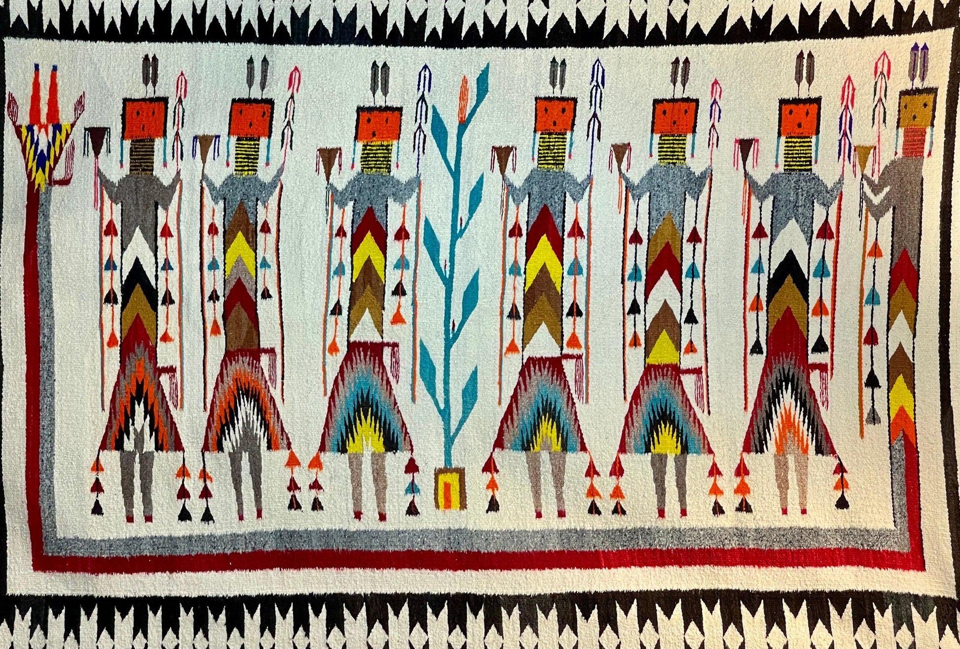 Navajo Yei Weaving Circa 1950-Weaving-Navajo Weaving-Sorrel Sky Gallery