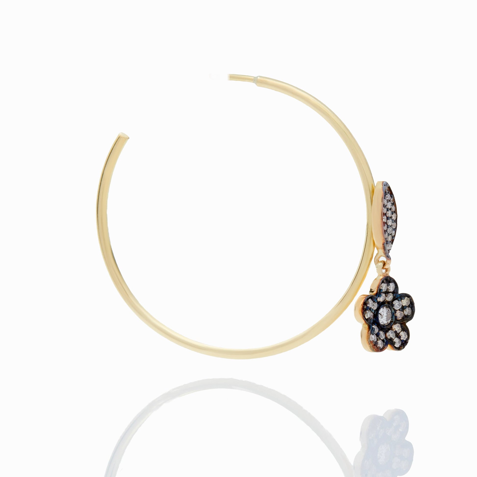 Flower and Leaf Hoop Earrings-Jewelry-Nayla Shami-Sorrel Sky Gallery