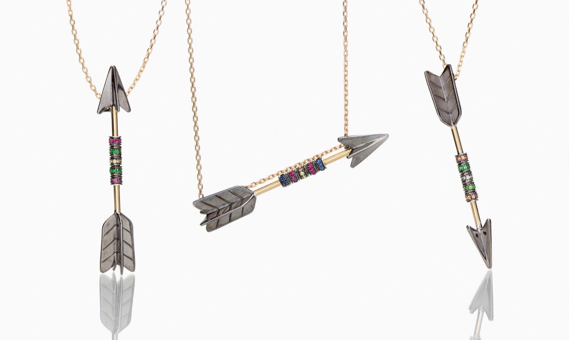 Multi Stone Arrow Pendant-Jewelry-Nayla Shami-Sorrel Sky Gallery