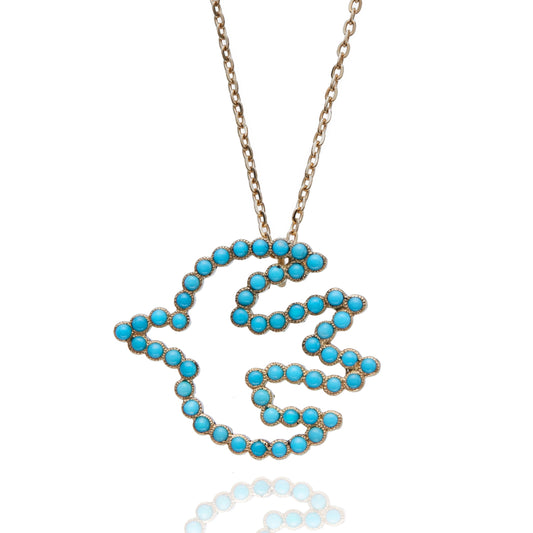 Sleeping Beauty Turquoise Bird Necklace-Jewelry-Nayla Shami-Sorrel Sky Gallery