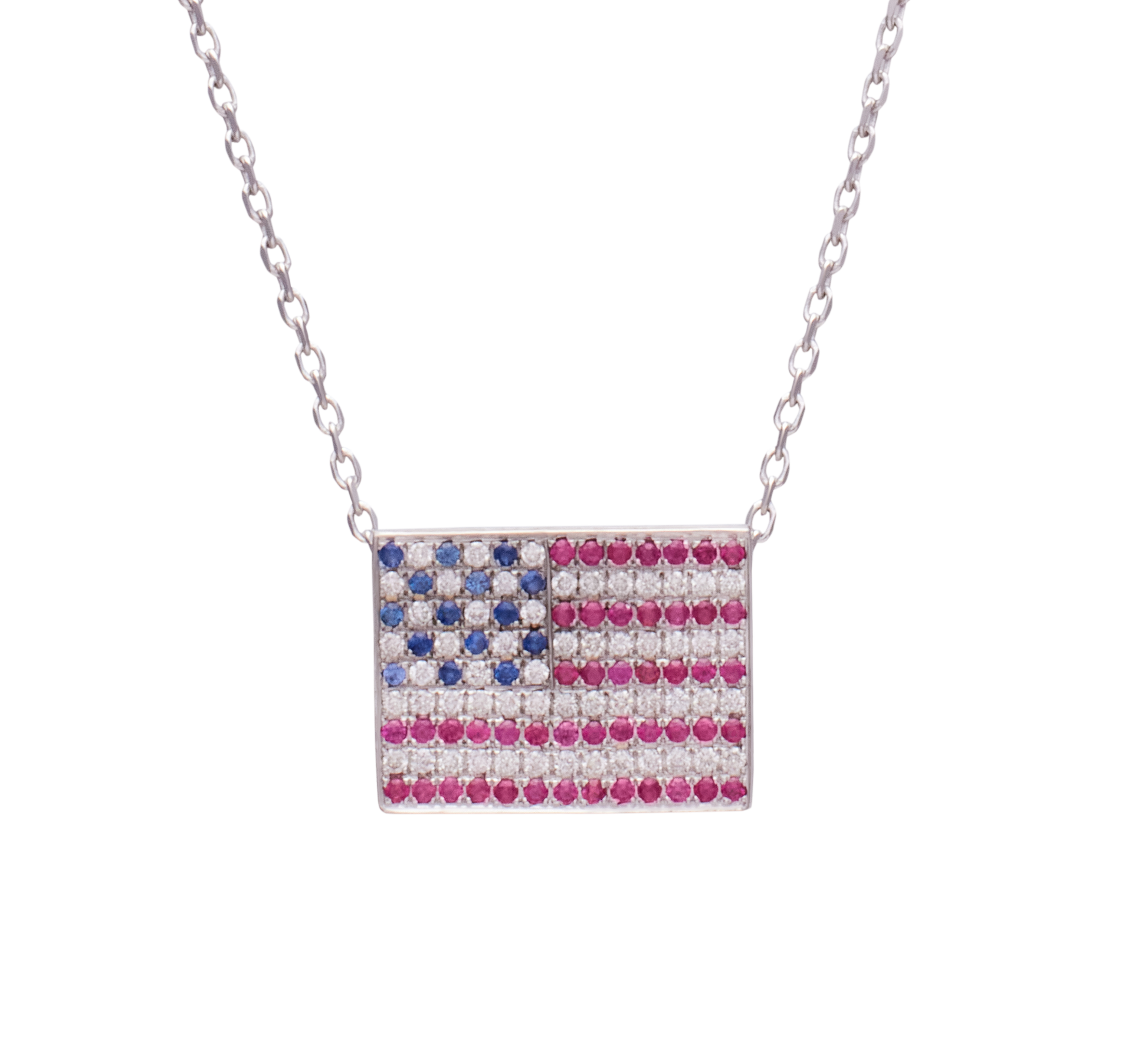 US Flag Diamonds and Rubies Pendant-Jewelry-Nayla Shami-Sorrel Sky Gallery