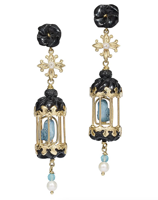 Aviary Black Jade Classic Mini Earrings-Jewelry-Of Rare Origin-Sorrel Sky Gallery