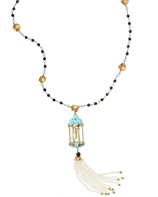 Aviary Tassel Turquoise Necklace-Jewelry-Of Rare Origin-Sorrel Sky Gallery