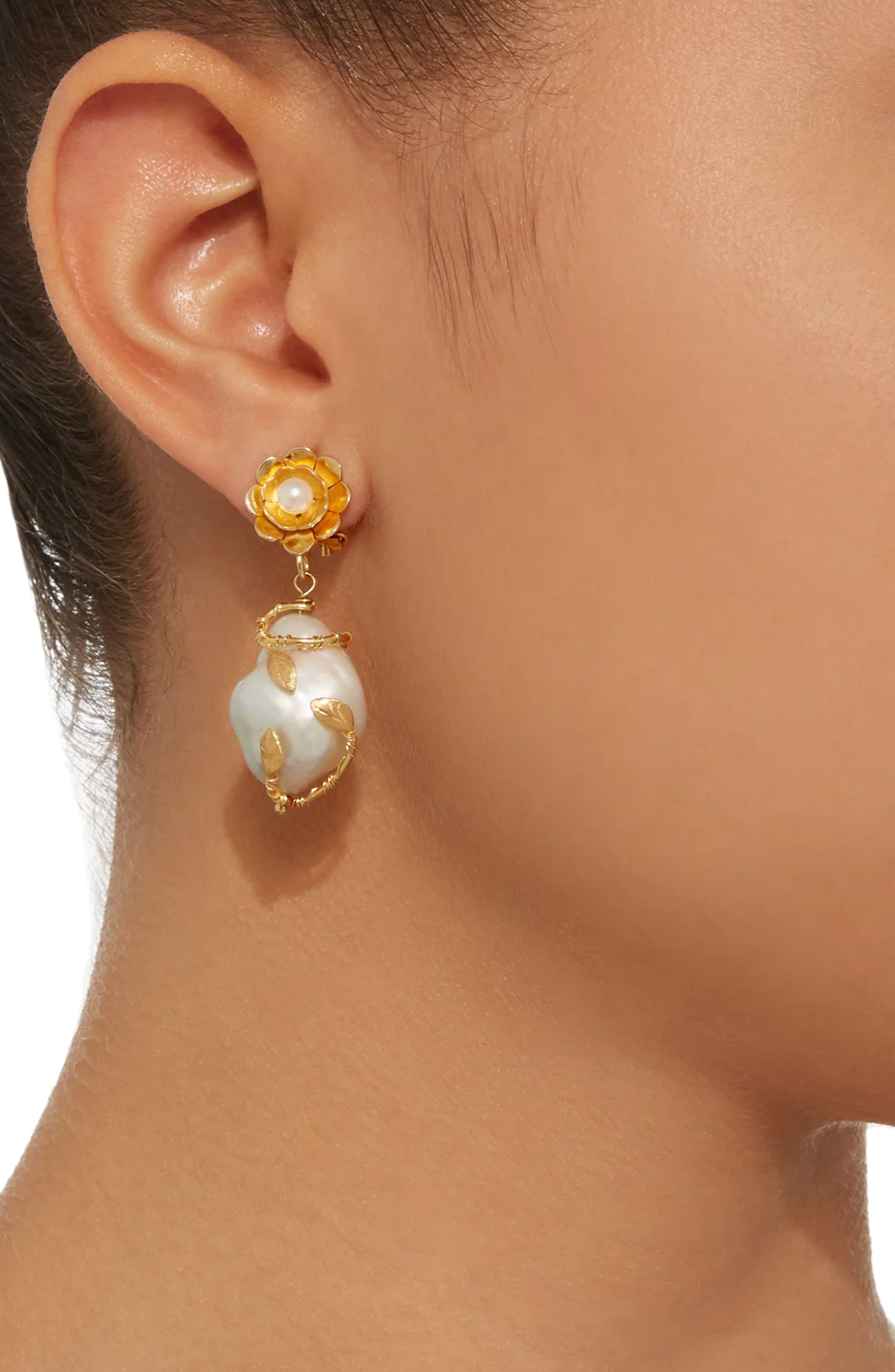 Hedera Pearl Drop Earrings-Jewelry-Of Rare Origin-Sorrel Sky Gallery