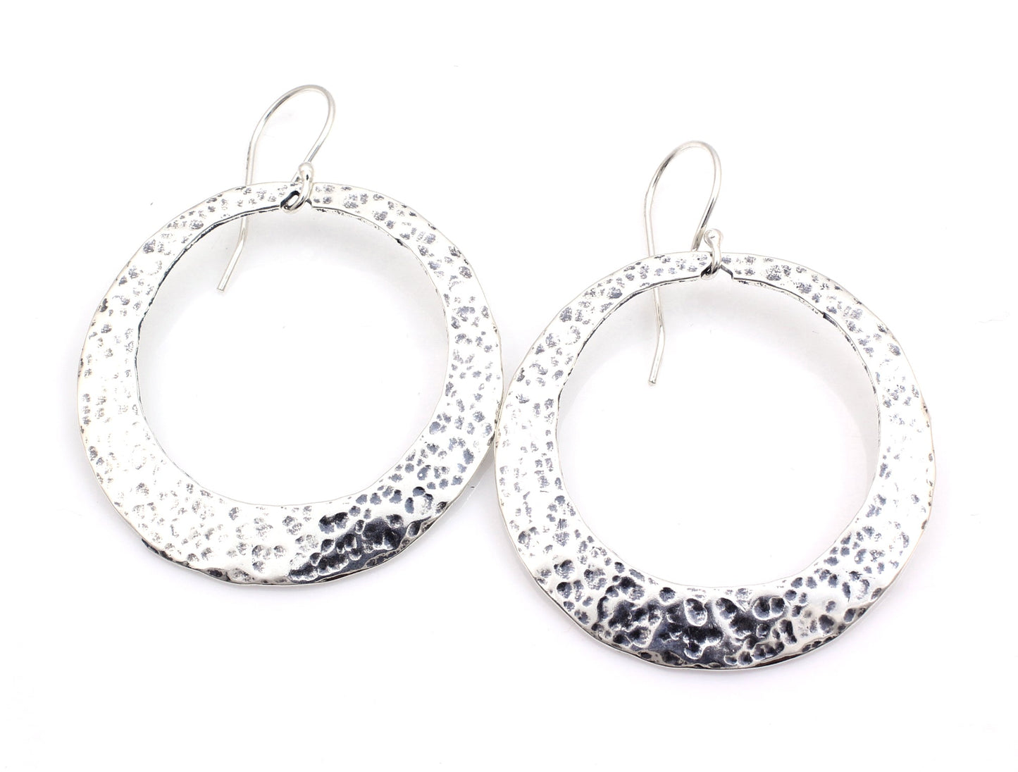 Large Hammered Circle Earrings-Jewelry-Pam Springall-Sorrel Sky Gallery