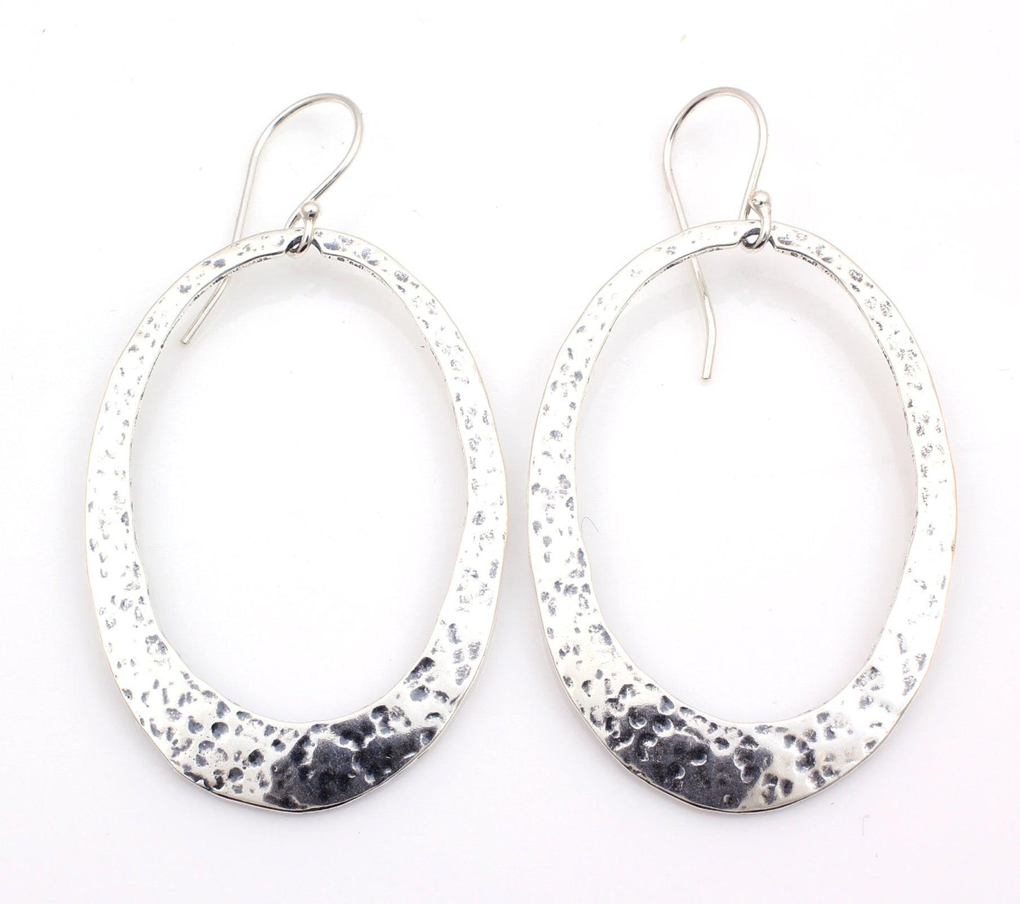 Large Hammered Oval Earrings-Jewelry-Pam Springall-Sorrel Sky Gallery