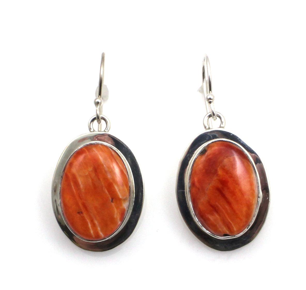 Orange Spiny Oyster Drop Earrings-Jewelry-Pam Springall-Sorrel Sky Gallery