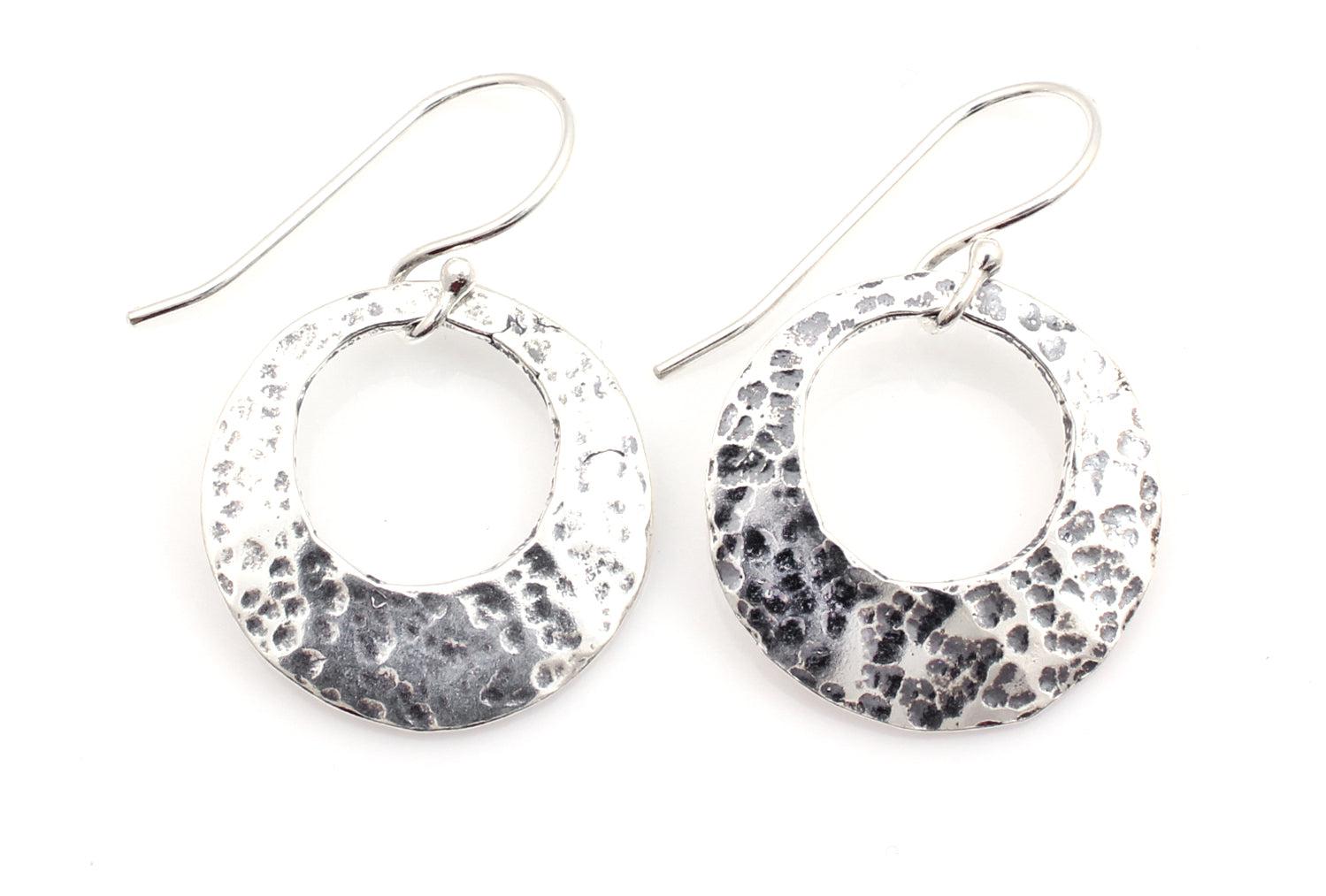 Small Hammered Circle Earrings-Jewelry-Pam Springall-Sorrel Sky Gallery