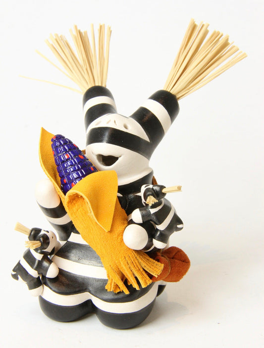 Mini Koshare with Blue Corn-Sculpture-Randy Chitto-Sorrel Sky Gallery