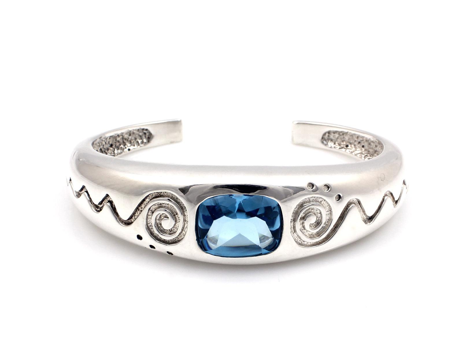 Blue Topaz Cuff Bracelet-Jewelry-Ray Tracey-Sorrel Sky Gallery