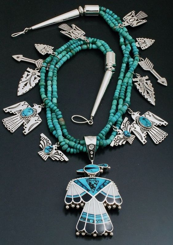 Inlay Thunderbird Necklace - White-Jewelry-Ray Tracey-Sorrel Sky Gallery