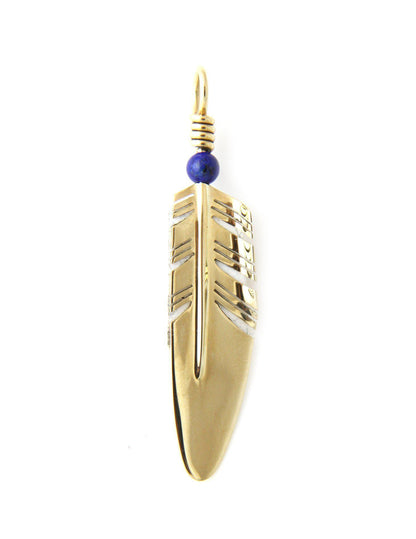 Medium Gold Feather Pendant