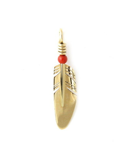 Small Gold Feather Pendant