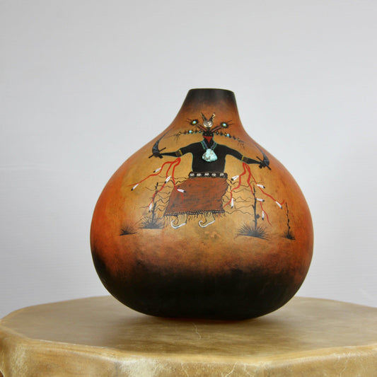 Apache Gaw Dancer Gourd Bowl-Gourd-Robert Rivera-Sorrel Sky Gallery