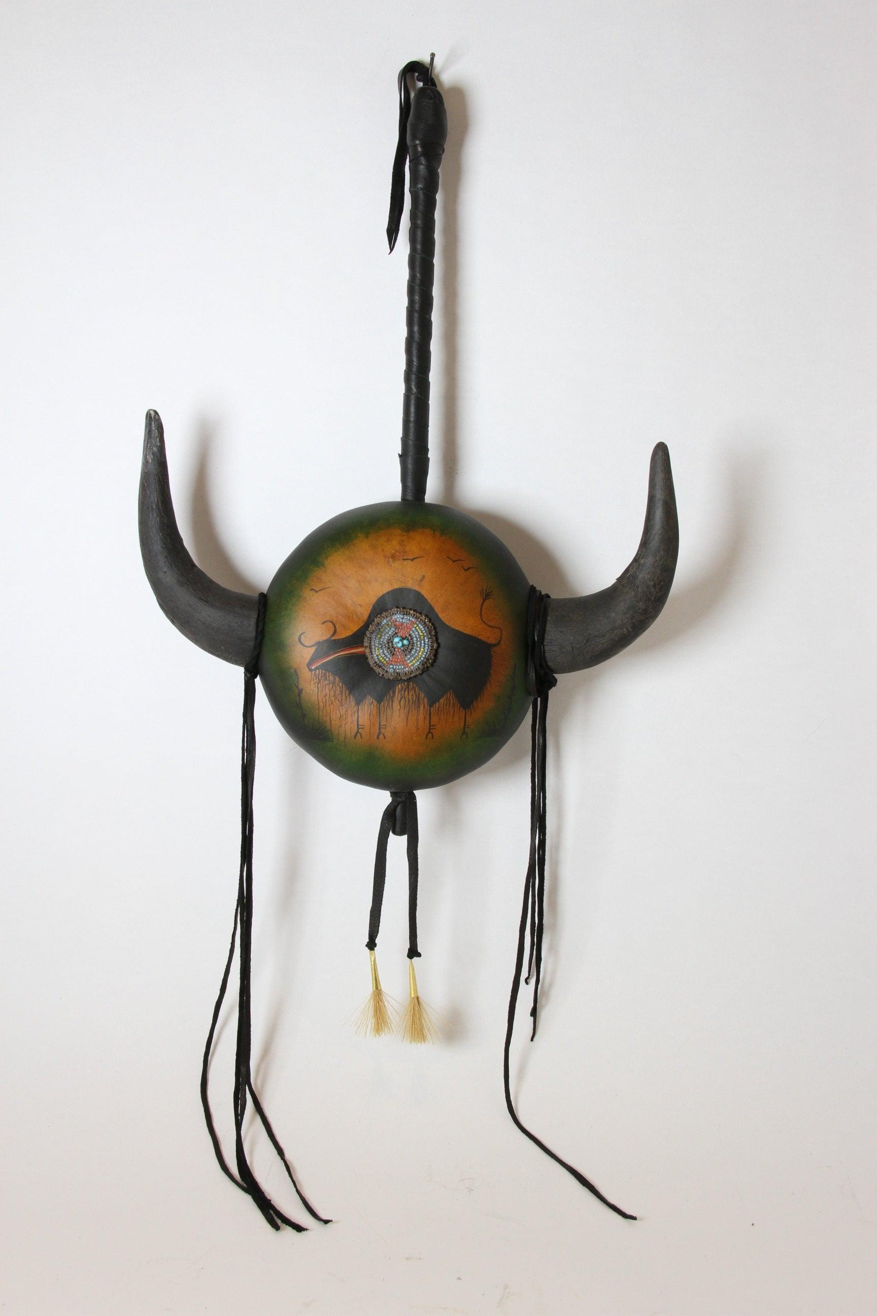 Buffalo Rattle w/Horns-Gourd-Robert Rivera-Sorrel Sky Gallery