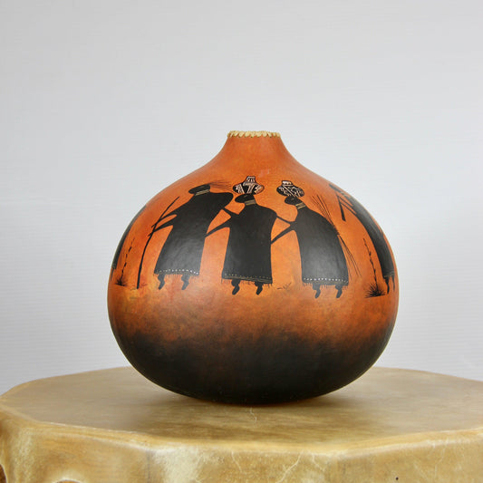 Flute Player Gourd Bowl-Gourd-Robert Rivera-Sorrel Sky Gallery
