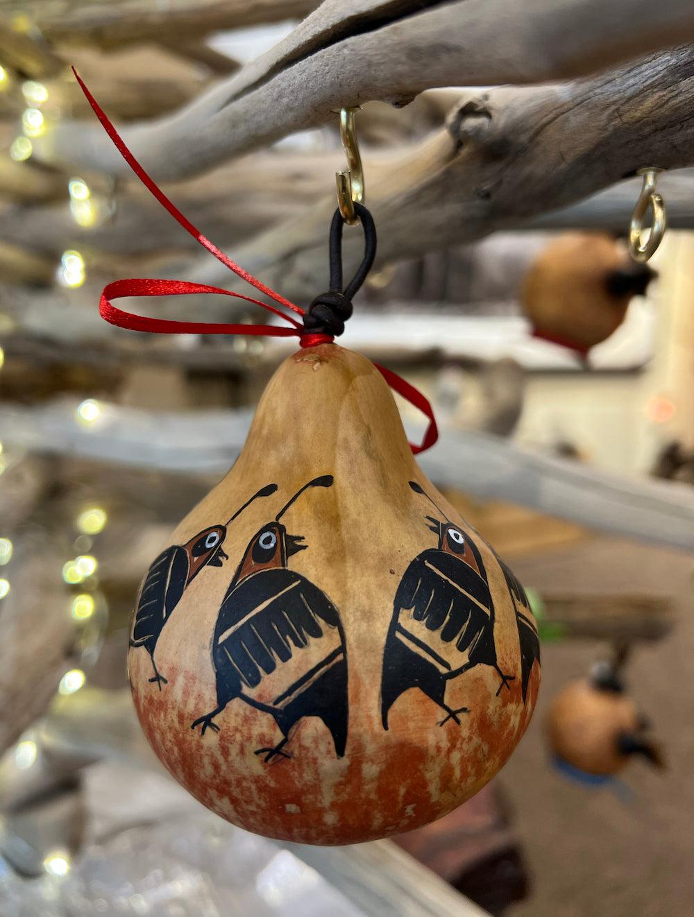 Quails Ornament-Gourd-Robert Rivera-Sorrel Sky Gallery