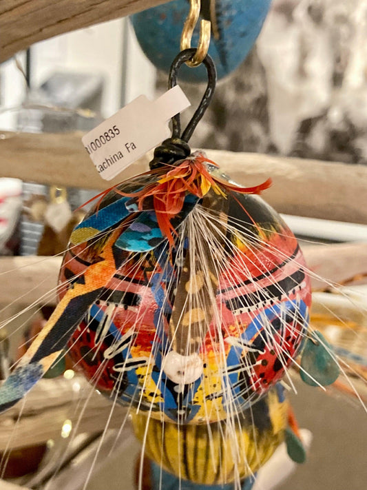Kachina Face Ornament with Feathers-Robert Rivera-Sorrel Sky Gallery