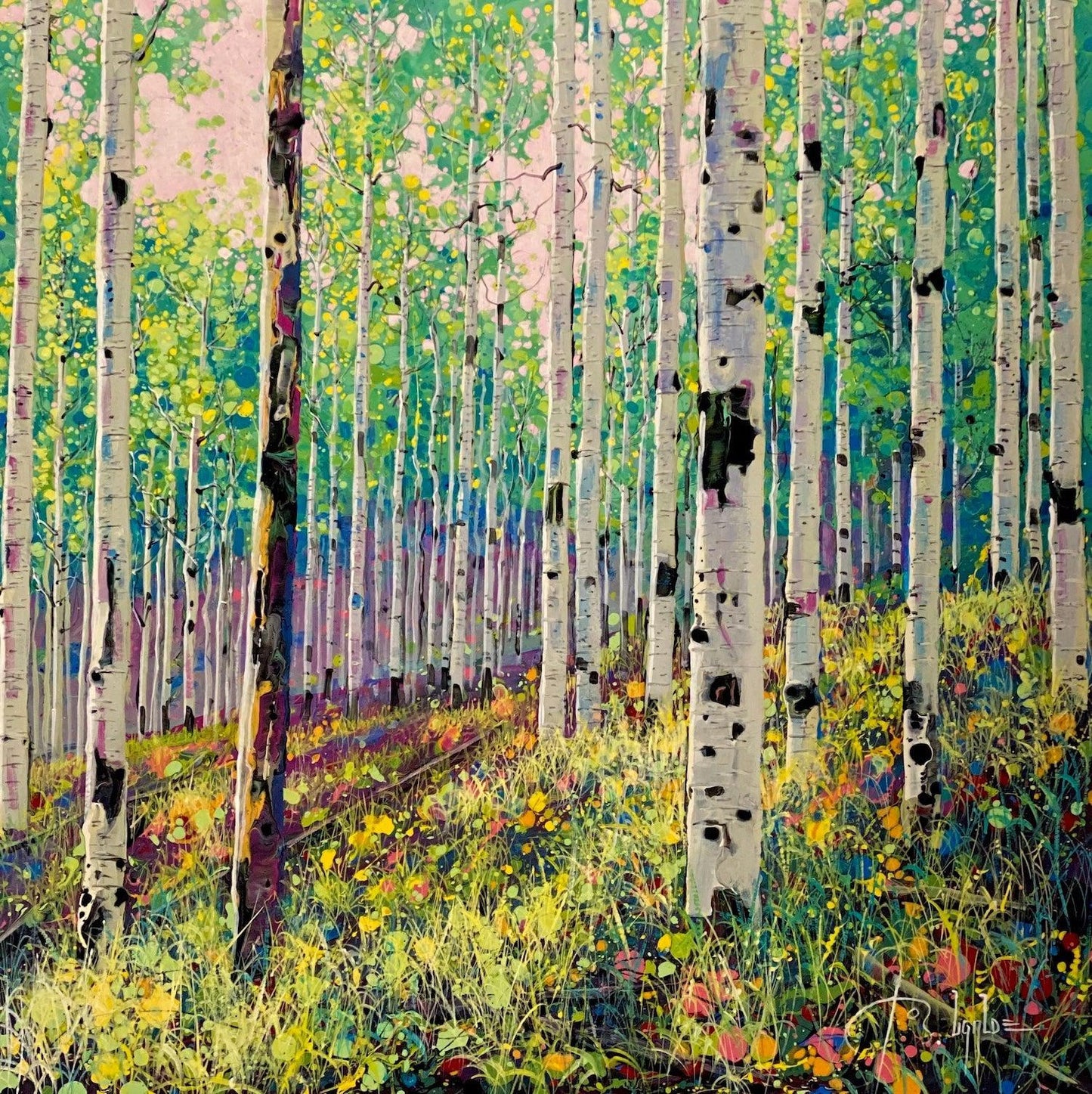 Aspen Grove Spring-Painting-Roberto Ugalde-Sorrel Sky Gallery