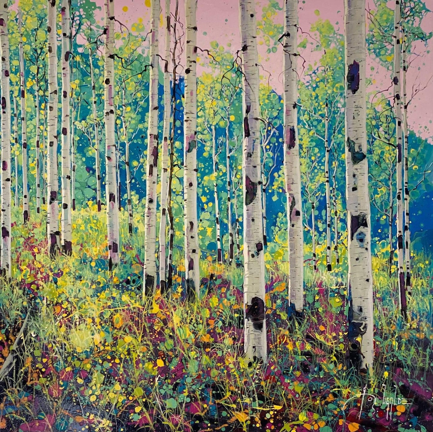 Aspen Grove Summer-Painting-Roberto Ugalde-Sorrel Sky Gallery