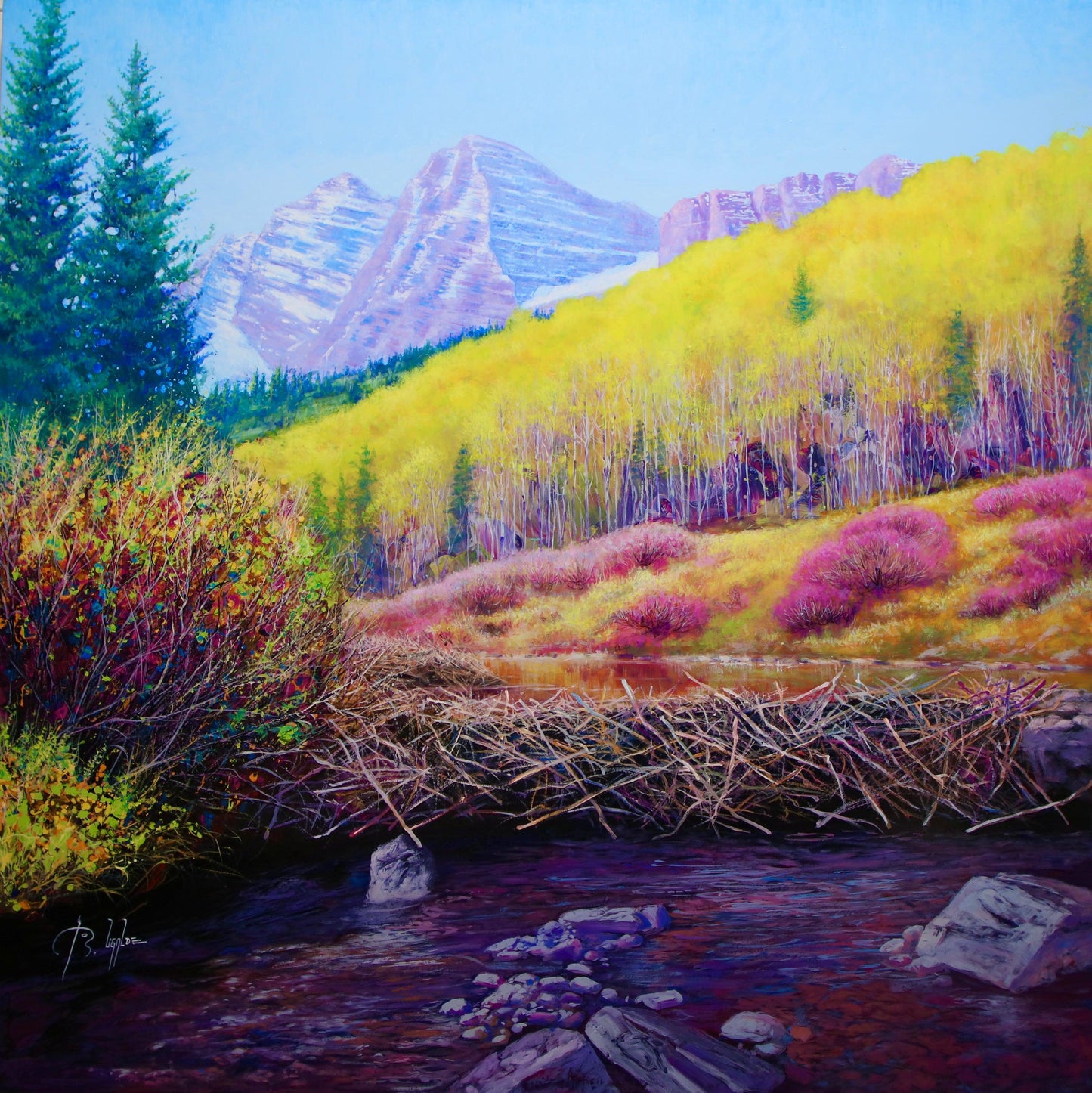 Maroon Creek Beaver Pond-Painting-Roberto Ugalde-Sorrel Sky Gallery