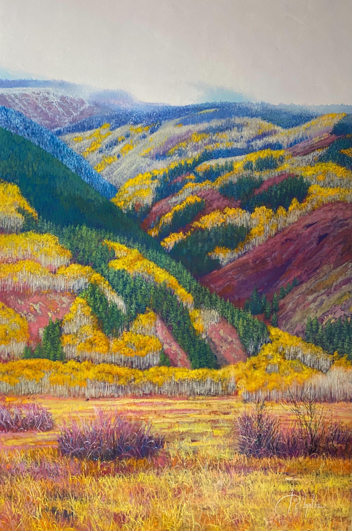 Steam Rising Up | Fall Aspen Painting – Sorrel Sky Gallery