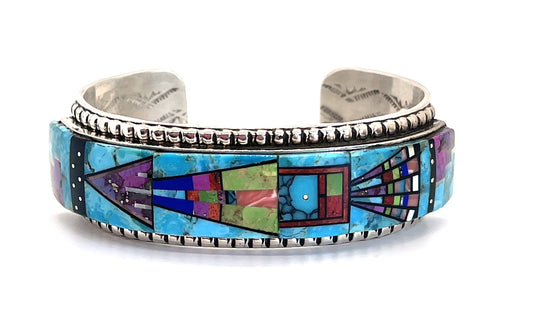 Inlay Cuff - Purple Arrow-Jewelry-Sylvana Apache-Sorrel Sky Gallery