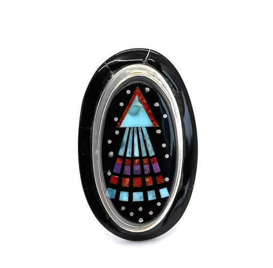 Inlaid Oval Arrow Ring-jewelry-Sylvana Apache-Sorrel Sky Gallery