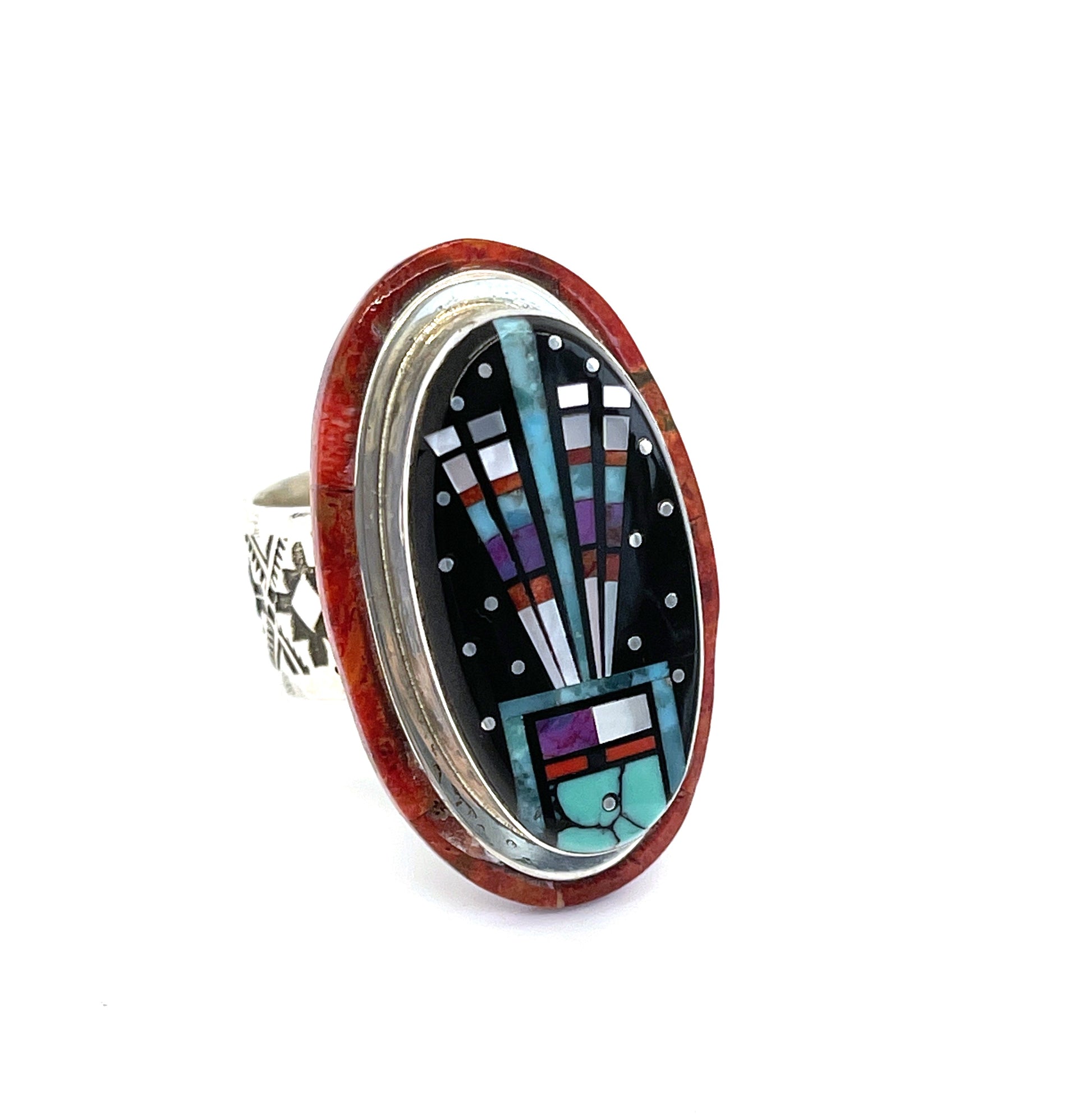 Inlaid Oval Ring-jewelry-Sylvana Apache-Sorrel Sky Gallery