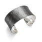 Silver Forged Cuff Bracelet With Diamonds