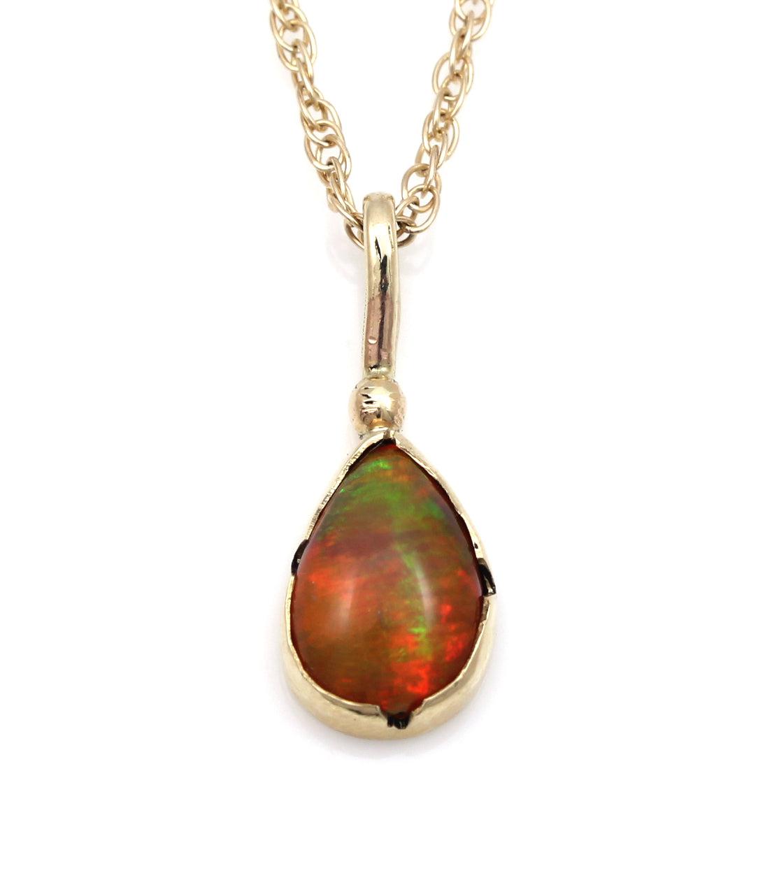 14K Gold Ethiopian Opal Pendant-Jewelry-Victor Gabriel-Sorrel Sky Gallery