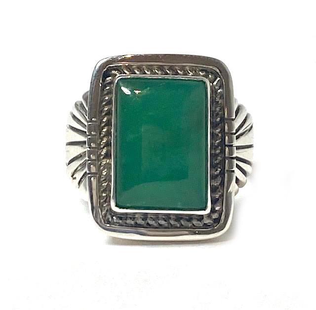 Chrysoprase Square Ring-Jewelry-Victor Gabriel-Sorrel Sky Gallery