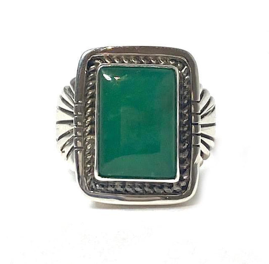 Chrysoprase Square Ring-Jewelry-Victor Gabriel-Sorrel Sky Gallery