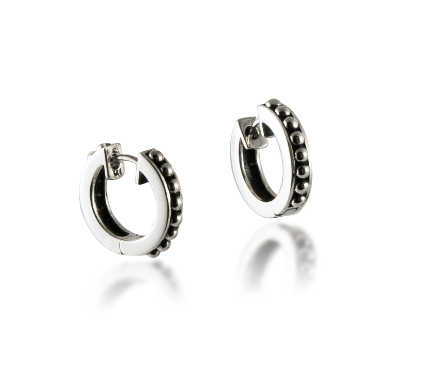 Large Thin Bead Snap Hoop Earrings-Jewelry-Zina Sterling-Sorrel Sky Gallery