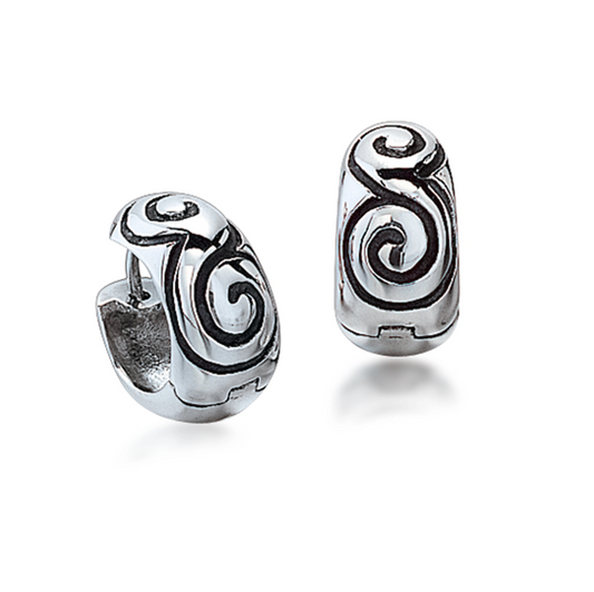 Swirl Snap Hoop Earrings-Jewelry-Zina Sterling-Sorrel Sky Gallery