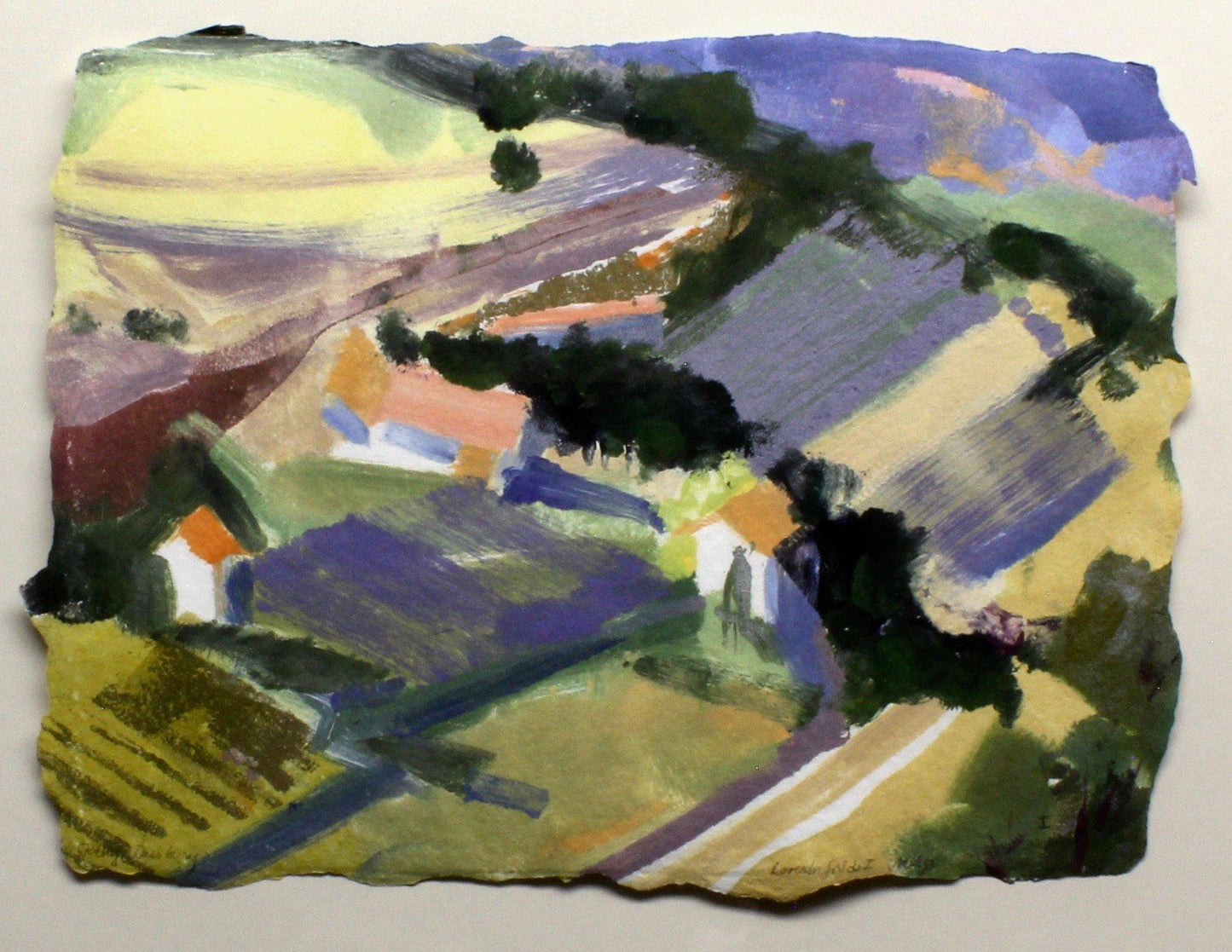 Aline Randle-Sorrel Sky Gallery-Painting-Lavender Field, Lubron Provencal
