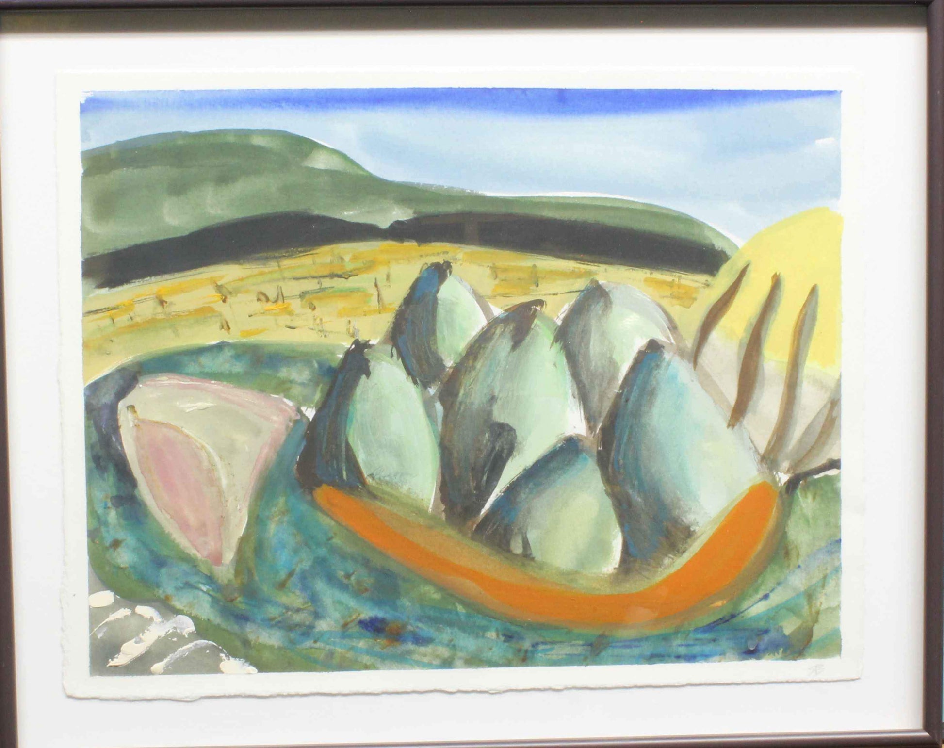 Aline Randle-Sorrel Sky Gallery-Painting-Rock Cliff at Plaza Blanca