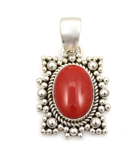 Coral Pendant-Jewelry-Artie Yellowhorse-Sorrel Sky Gallery