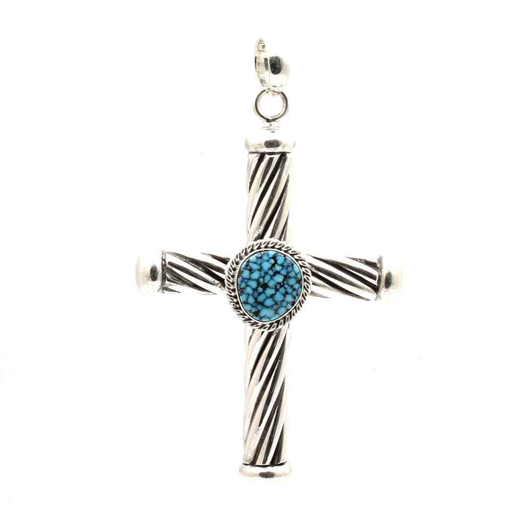 Kingman Turquoise Cross Pendant