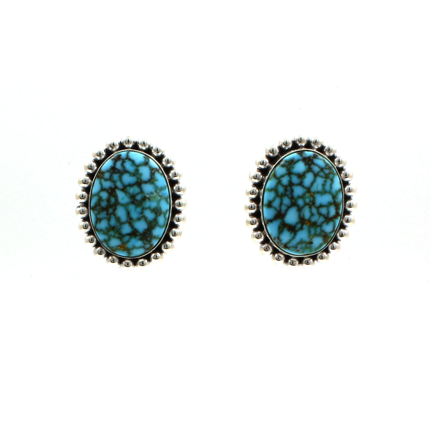 Kingman Turquoise Earrings-Jewelry-Artie Yellowhorse-Sorrel Sky Gallery