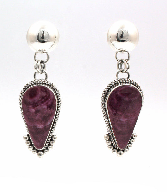 Purple Spiny Oyster Earrings-Jewelry-Artie Yellowhorse-Sorrel Sky Gallery