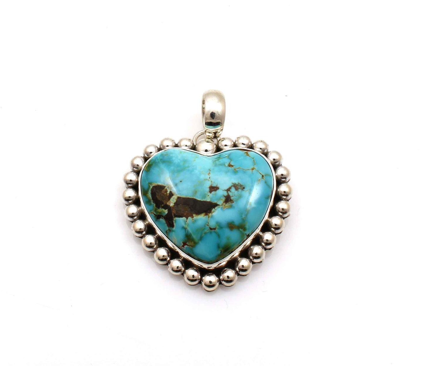 Royston Turquoise Heart Pendant-Jewelry-Artie Yellowhorse-Sorrel Sky Gallery